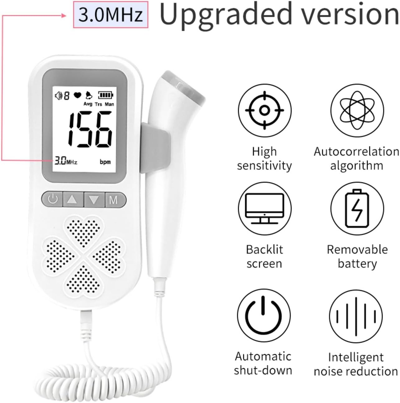 Mini Doppler, Used to Detect and Display Fetal Heart Rate